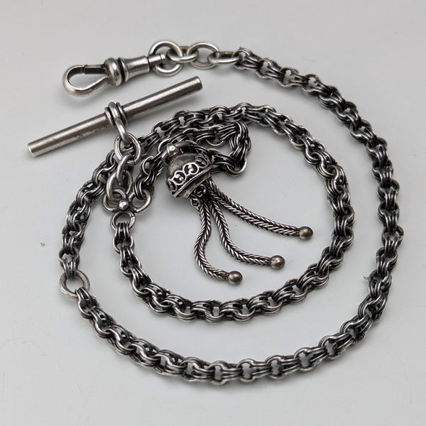 Late 19th Century British Antique Sterling Silver Albertina 12g Sterling Silver Tassel Fob