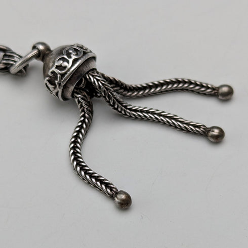 19世紀後半 英国アンティーク 純銀製アルバーティナ 12g 純銀タッセルフォブ