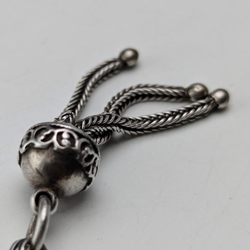 19世紀後半 英国アンティーク 純銀製アルバーティナ 12g 純銀タッセルフォブ