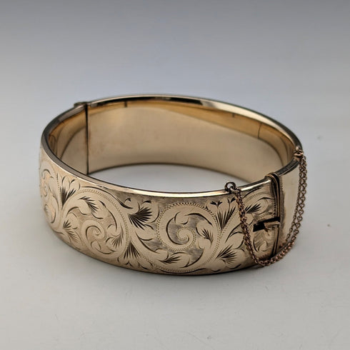 斯堪的納維亞復古 9 克拉金超厚卷金手鍊 Georg Jensen