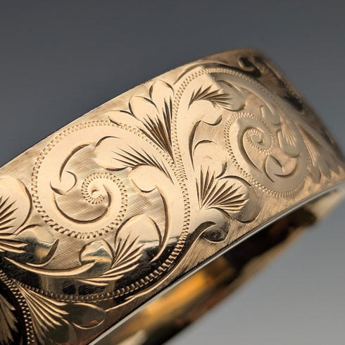 斯堪的納維亞復古 9 克拉金超厚卷金手鍊 Georg Jensen