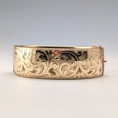 斯堪的納維亞復古 9 克拉金超厚卷金手鍊 Georg Jensen