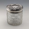 1902 British antique pure silver lid cut glass jar WJ Myatt & Co