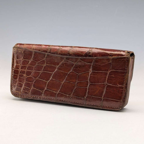 【お取り置き品】1905年 英国アンティーク 純銀装飾 小型革財布 小銭入れ Charles Penny Brown