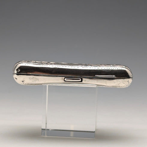 1905 British antique sterling silver cigarette case 60g Samuel M Levi