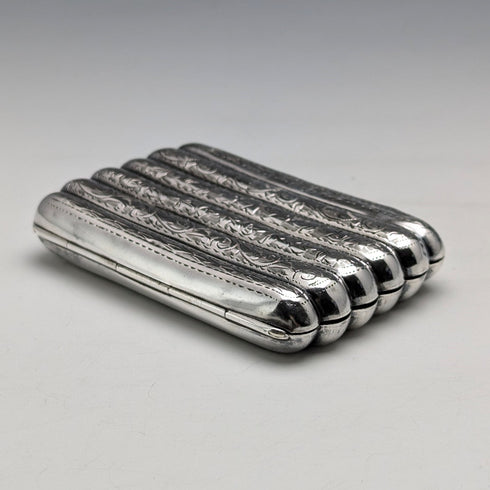 1905 British antique sterling silver cigarette case 60g Samuel M Levi