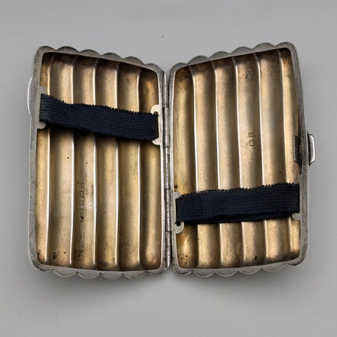 1905 British antique sterling silver cigarette case 60g Samuel M Levi