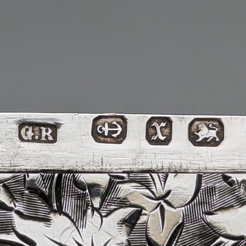 1897 British antique sterling silver card case 66g George Randle