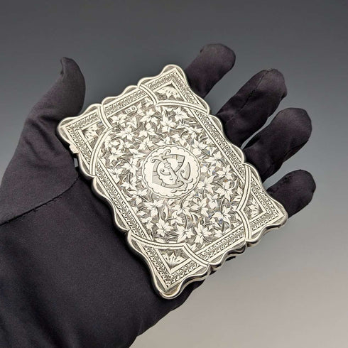 1897年 英国アンティーク 純銀製 カードケース 66g George Randle