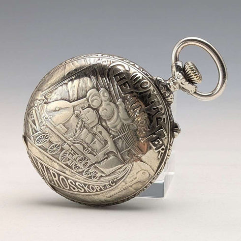 1900年左右 古董 ROSSKOPF 懷錶 直徑55mm 鐵路錶 可動品