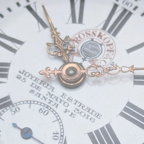 1900年頃 アンティーク ROSSKOPF 懐中時計 直径55mm 鉄道時計 可動品