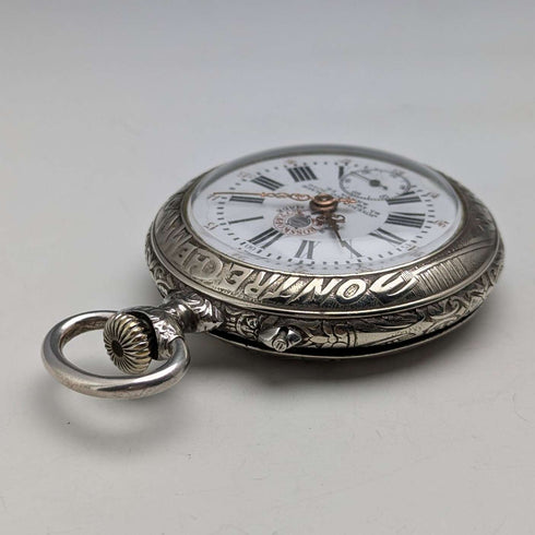 1900年左右 古董 ROSSKOPF 懷錶 直徑55mm 鐵路錶 可動品