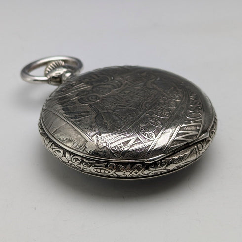 1900年頃 アンティーク ROSSKOPF 懐中時計 直径55mm 鉄道時計 可動品