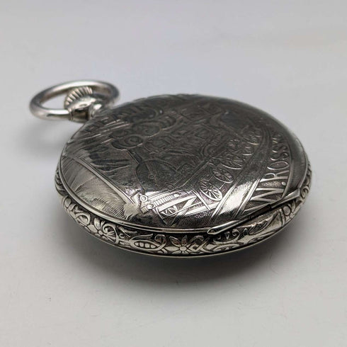 1900年左右 古董 ROSSKOPF 懷錶 直徑55mm 鐵路錶 可動品