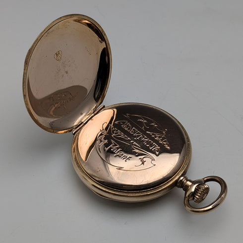 Antique Swiss Modernista Jumping Hour Retrograde Pocket Watch in good working order