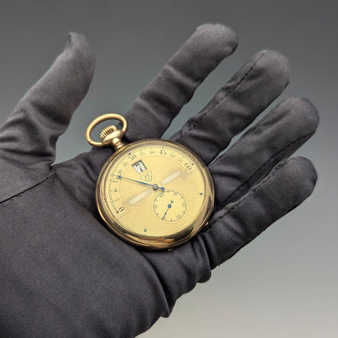 Antique Swiss Modernista Jumping Hour Retrograde Pocket Watch in good working order