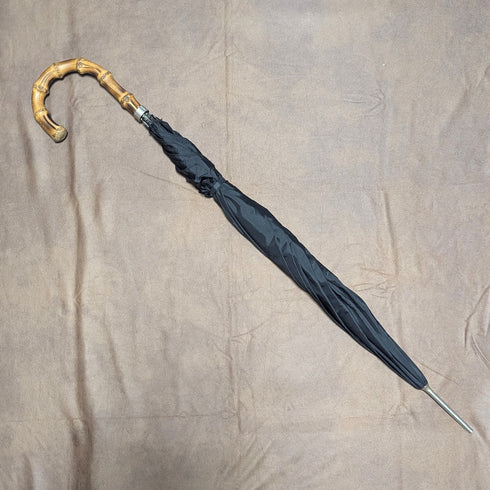 英国ヴィンテージ 紳士用アンブレラ バンブー曲がりハンドル 88cm