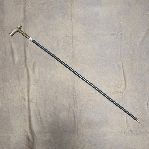 1883年 英国アンティーク レディース クラッチハンドル 純銀装飾 ステッキ 杖 81cm