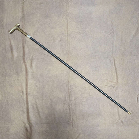 1883 British antique ladies clutch handle pure silver decorated walking stick 81cm