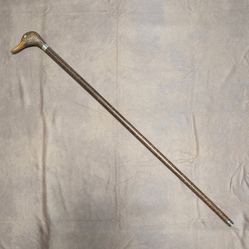 英国ヴィンテージ 紳士用ステッキ 樹脂製ダッグヘッドハンドル 91cm