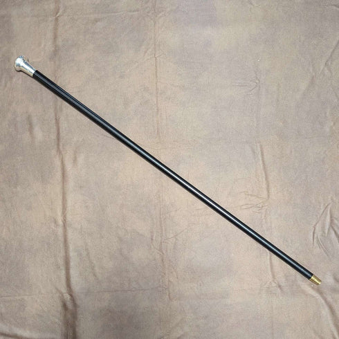 【取置中】1907年 英国アンティーク 紳士用 純銀製 丸ハンドル ステッキ 杖 92cm