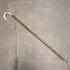 1899 British antique men's pure silver decorated horn handle walking stick 101cm