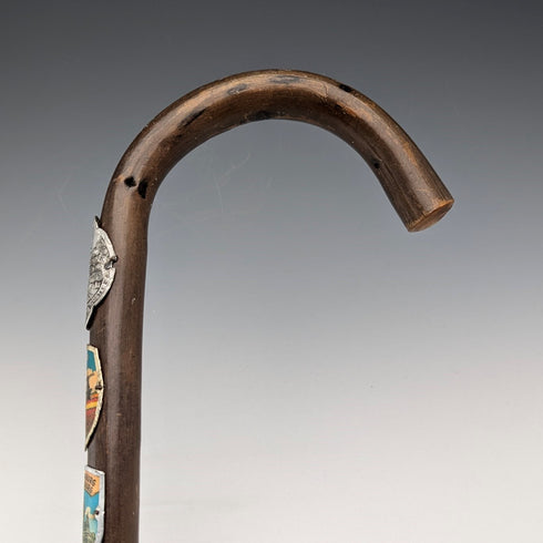 ヴィンテージ 紳士用 ヨーロッパ周遊 ツーリストステッキ ブラウンシャフト 88cm