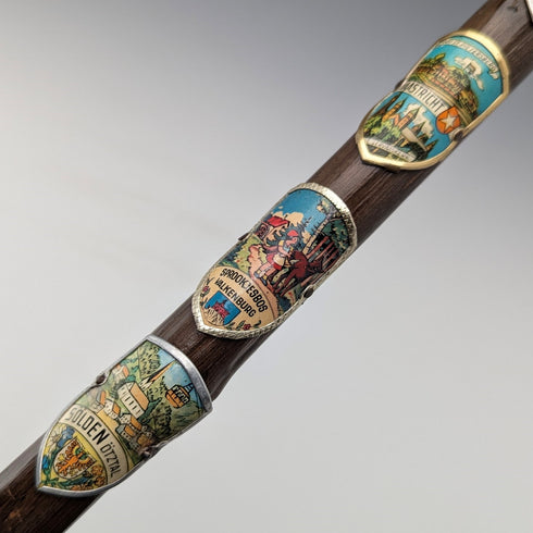 ヴィンテージ 紳士用 ヨーロッパ周遊 ツーリストステッキ ブラウンシャフト 88cm