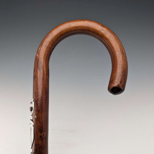Vintage Men's Tourist Walking Stick, Brown Shaft, 94cm