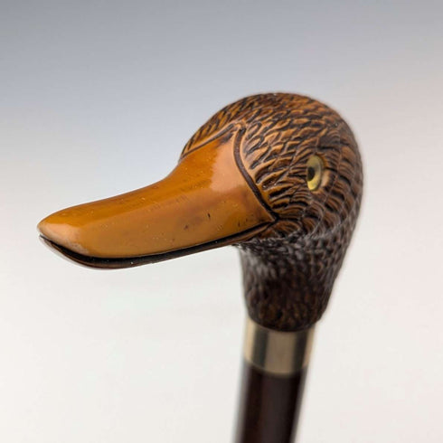 British Vintage Men's Cane Resin Duck Head Handle 91cm