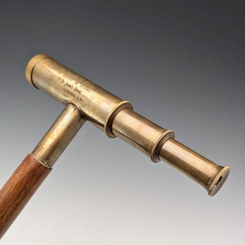 Vintage British gentleman's telescoping handle walking stick, 85cm, T.BRIGG & SONS