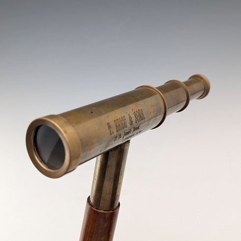 Vintage British gentleman's telescoping handle walking stick, 85cm, T.BRIGG & SONS