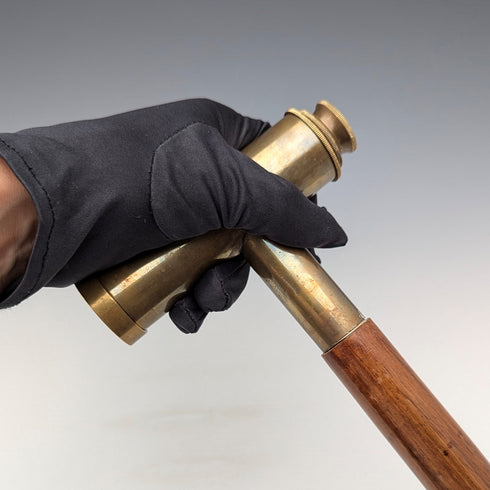 Vintage British gentleman's telescoping handle walking stick, 85cm, T.BRIGG & SONS