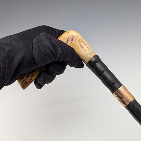 英国アンティーク 紳士用 アントラーL字ハンドル ステッキ 杖 86cm