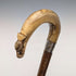 1899 British antique men's pure silver decorated horn handle walking stick 101cm