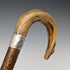 1899 British antique men's pure silver decorated horn handle walking stick 101cm