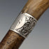1899 British antique men's pure silver decorated horn handle walking stick 101cm