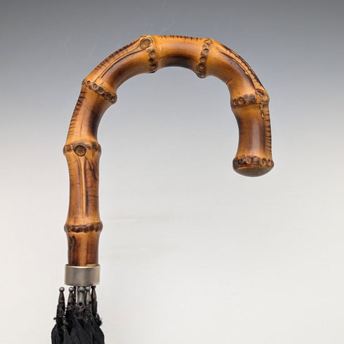 英国ヴィンテージ 紳士用アンブレラ バンブー曲がりハンドル 88cm