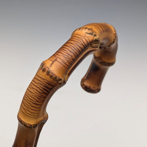 英国ヴィンテージ 紳士用アンブレラ バンブー曲がりハンドル 88cm