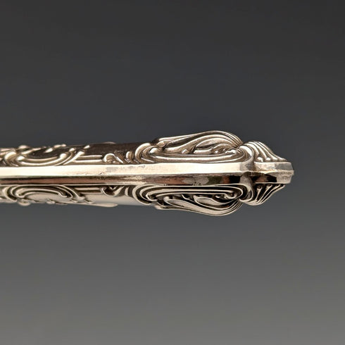 1962 British Vintage Sterling Silver Handle Cake Slicer, Boxed, Harrison Brothers