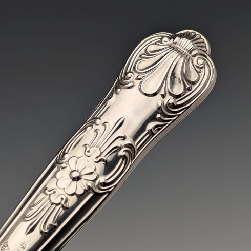 1960 British Vintage Sterling Silver Handle Cake Slicer & Bread Knife Harrison Brothers