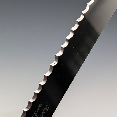 1960 British Vintage Sterling Silver Handle Cake Slicer & Bread Knife Harrison Brothers