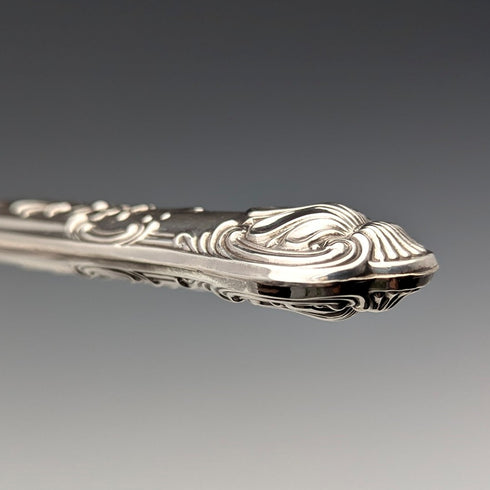 1960 British Vintage Sterling Silver Handle Cake Slicer & Bread Knife Harrison Brothers