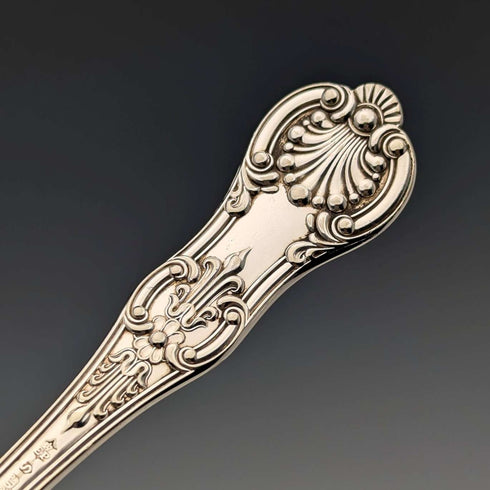 Antique British silver plate fish knife set of 6, Martin Hall