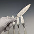 Antique British silver plate fish knife set of 6, Martin Hall