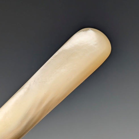 1877 British antique white mother-of-pearl handle, pure silver blade fish cutlery, 2 pairs, William Hutton & Sons