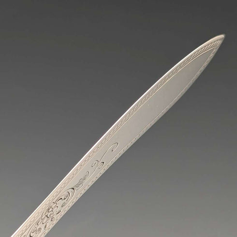 1877年 英国アンティーク 白蝶貝ハンドル 純銀ブレード フィッシュカトラリー 2ペア William Hutton & Sons