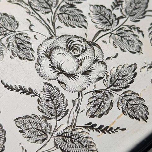 1897年 英国アンティーク 純銀製 カードケース ジャポニズム装飾 75g Mappin & Webb