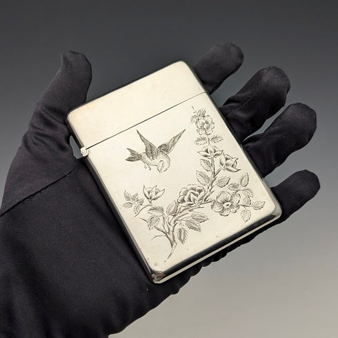 1897 年英國古董純銀卡包日本風格裝飾 75 克 Mappin & Webb