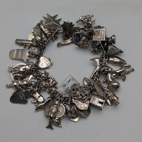 1970 年代英國復古純銀吊飾手鍊 95 克